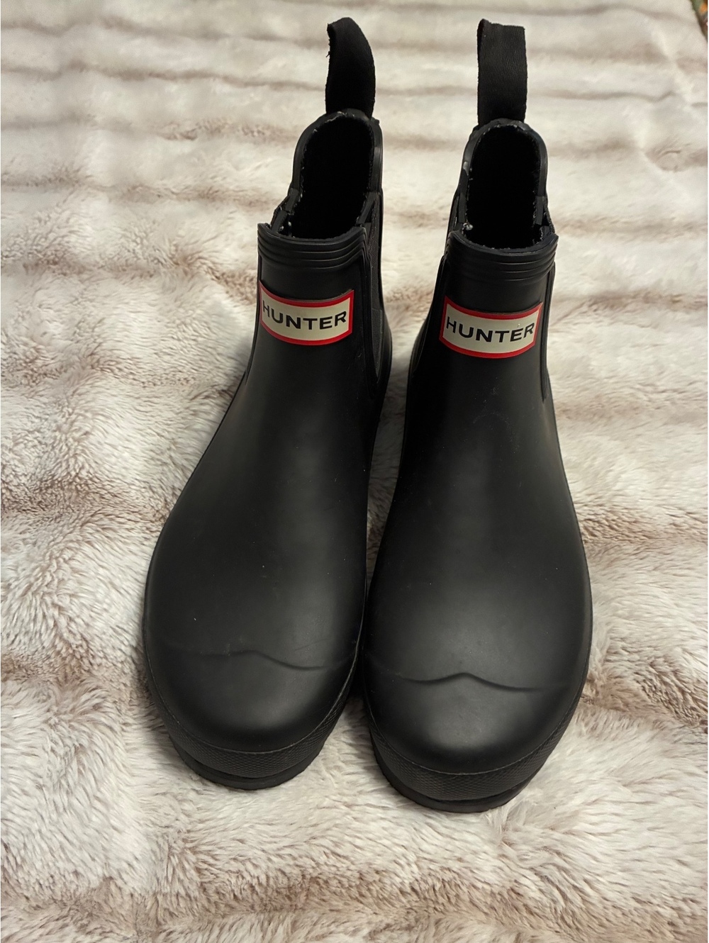 Hunter Original Chelsea Rain Boots Black Waterproof Women's 7 / Men's 6